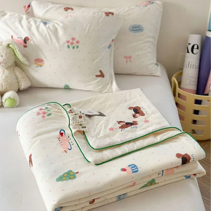 DecorBites™ Children Cartoon Summer Cooling Quilt - Double Bed Breathable Thin Blanket Duvet