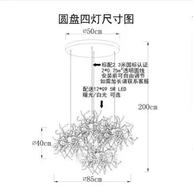 DecorBites™ LED Stainless Steel Chandelier Pendant Lights for Modern Home Decor Lighting