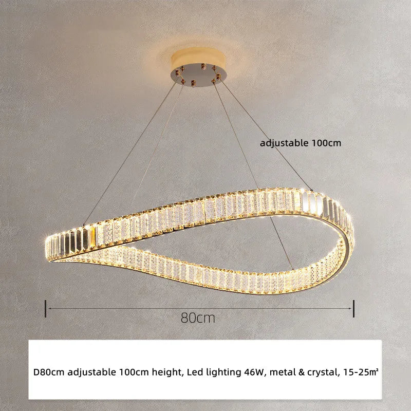 Lámpara colgante LED de cristal DecorBites™ - Iluminación moderna e irregular de acero para vestíbulo