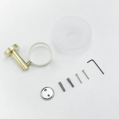 DecorBites™ Brushed Gold Bathroom Pendant Set: Toilet Brush Holder, Paper Holder, Towel Bar & More