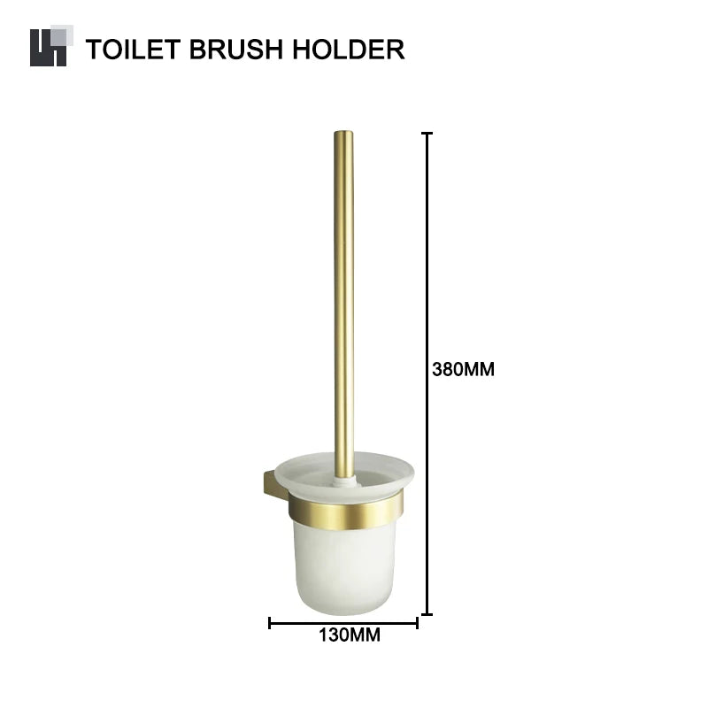 DecorBites™ Gold Bathroom Accessories Set: Towel Bar Rail, Toilet Paper Holder, Towel Rack, Hook