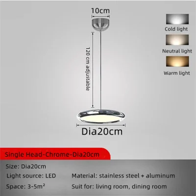 DecorBites™ Circular Dining Pendant Chandelier LED Light for Kitchen, Living Room & Bedroom