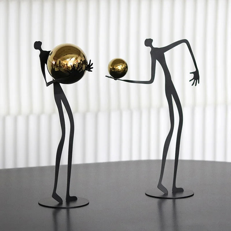 Escultura de Figura de Oro Decorbites™ Ornamento Metálico Decoración para el Hogar Figurilla