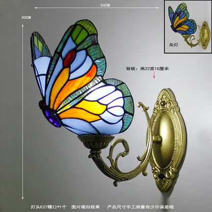 DecorBites™ Butterfly Stained Glass Wall Sconces for Home Living Room Bedroom Lighting