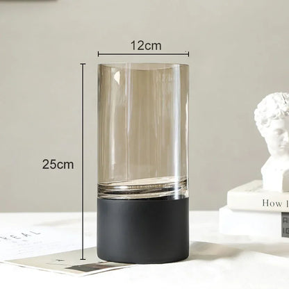 DecorBites™ Gold Glass Vase Clear Desk Decor Hydroponic Floral Arrangement Bud Flower Pot