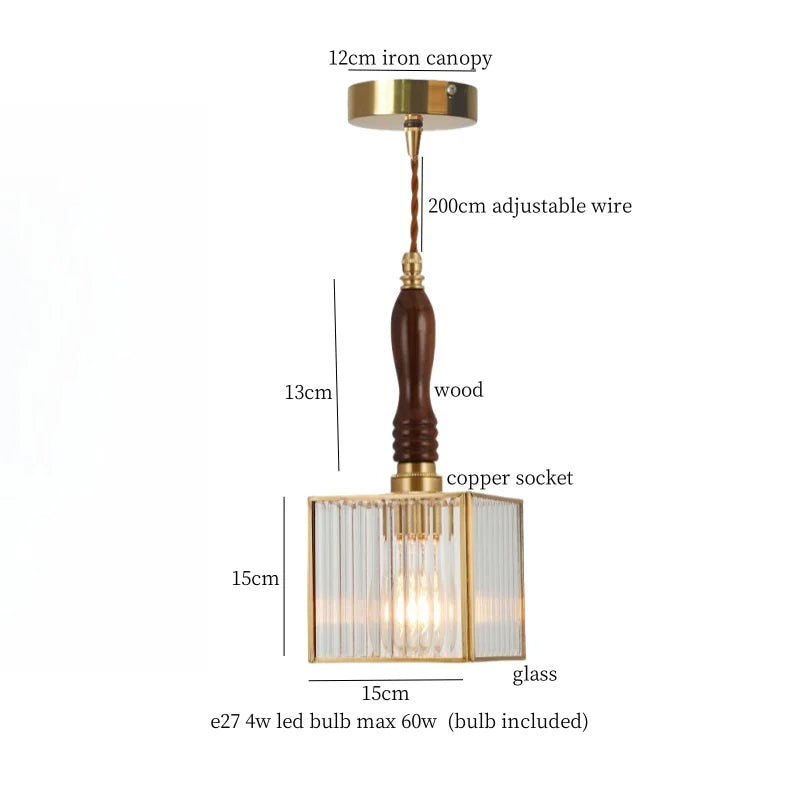 DecorBites™ Glass LED Hanging Lamp | Minimalist Copper Pendant Light