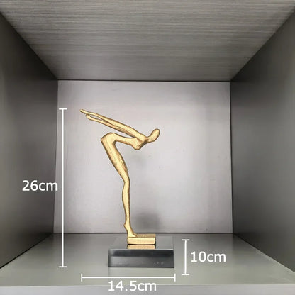 DecorBites™ Gymnast Statue Desk Ornament Metal Sculpture Room Decor