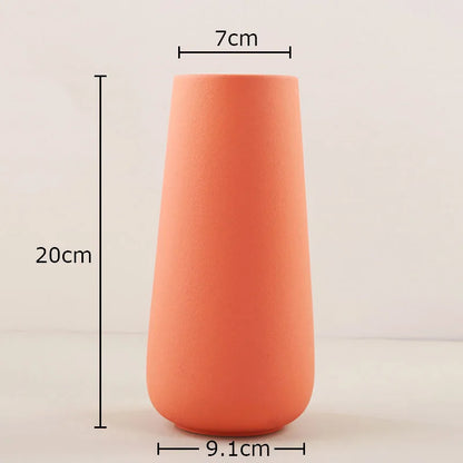 DecorBites™ Gradient Ceramic Vase Cylinder Desk Decoration Floral Vases Modern Room Decor