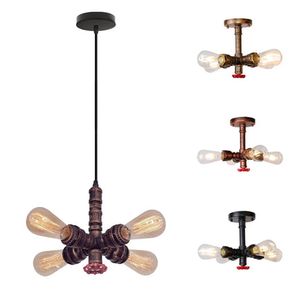 DecorBites™ Industrial Water Pipe Ceiling Light Fixture for Living Room and Restaurant Decor