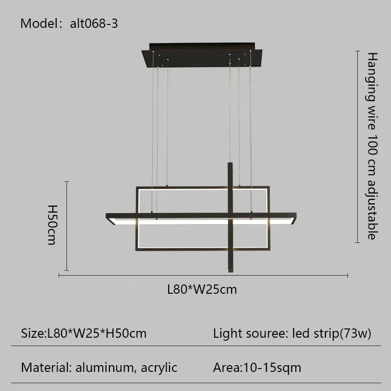 DecorBites™ LED Rectangle Pendant Lights for Dining Room and Kitchen