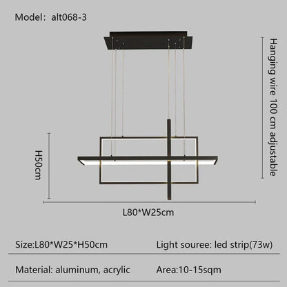 DecorBites™ LED Rectangle Pendant Lights for Dining Room and Kitchen