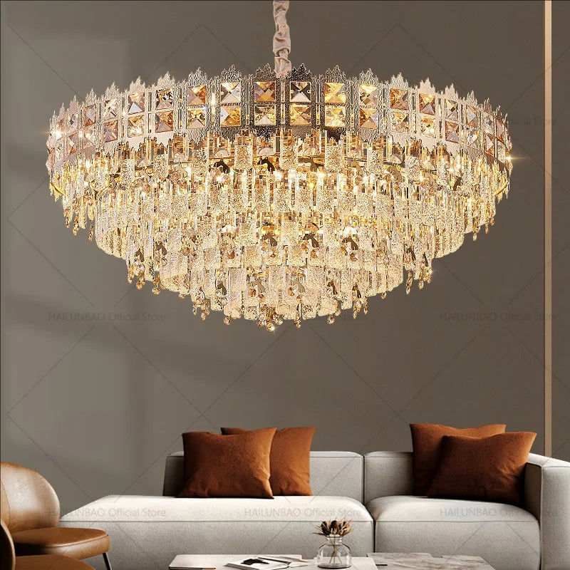 DecorBites™ Crystal Chandelier: Modern Net Red Living Room & Bedroom Luxury Lighting