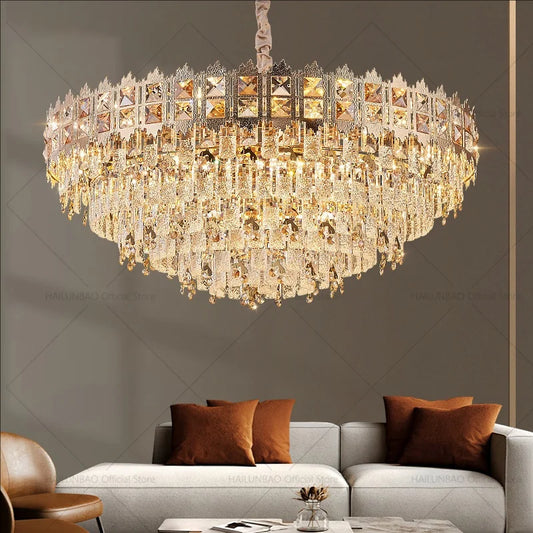 DecorBites™ Crystal Chandelier: Modern Net Red Living Room & Bedroom Luxury Lighting
