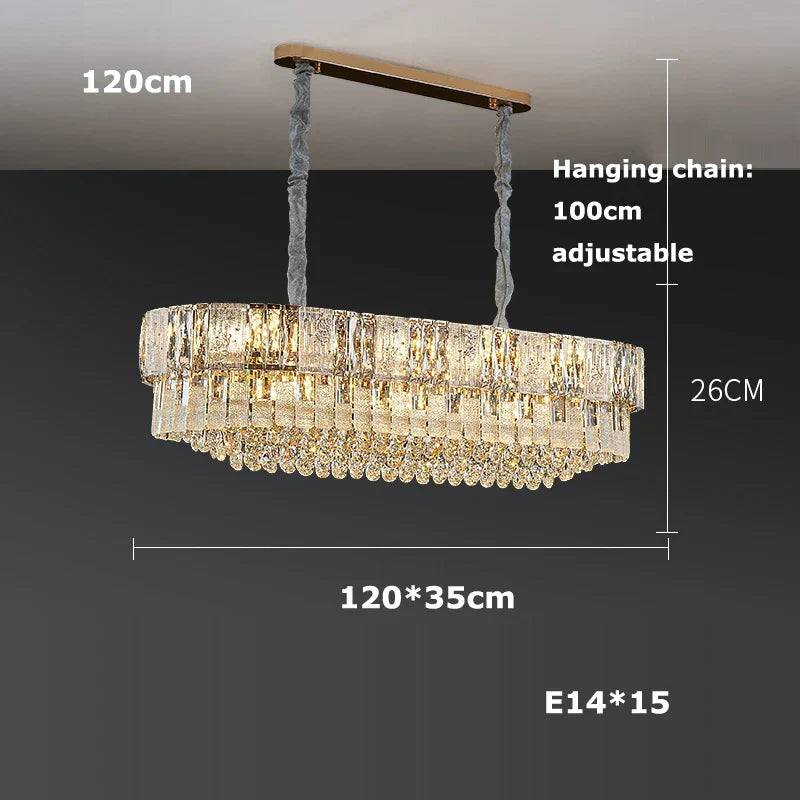 DecorBites™ K9 Crystal Gold Chandelier Lighting for Living Room