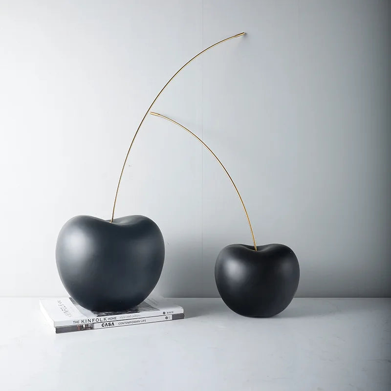 DecorBites™ Black Cherry Resin Sculpture Abstract Fruit Home Decor Figurine
