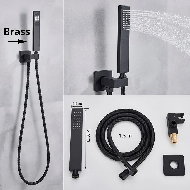 DecorBites™ Handshower Head with Stainless Steel Hose - Wall Mounted Faucet Set