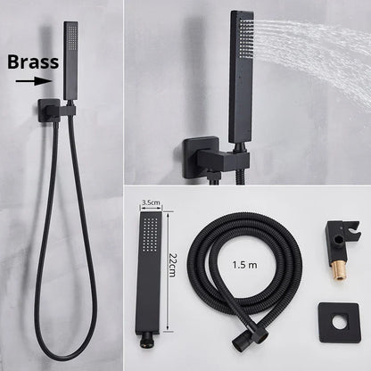 DecorBites™ Handshower Head with Stainless Steel Hose - Wall Mounted Faucet Set