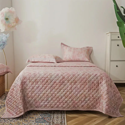 Decobites Lyocell Quilted Bedspread Set with Thick Bed Sheets and Pillowcases