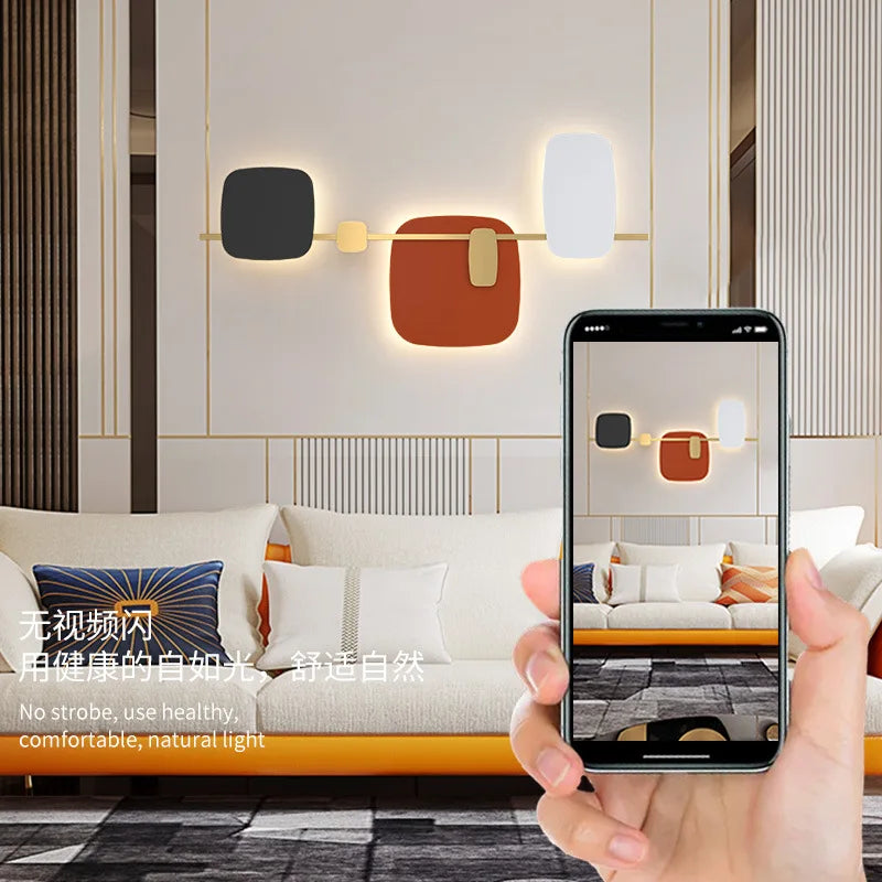 Aplique de pared LED Art Déco DecorBites™ de 70/120 cm con base metálica para dormitorio, sala de estar o hotel.