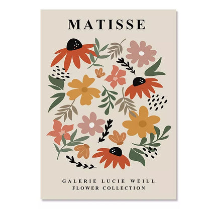 Arte mural abstracto de Yayoi Kusama - Pintura en lienzo del mercado de flores