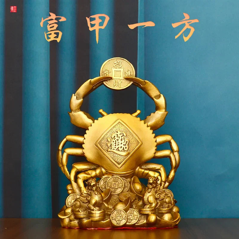 زينة سرطان البحر النحاسية من DecorBites™ للثروة والديكور الفاخر