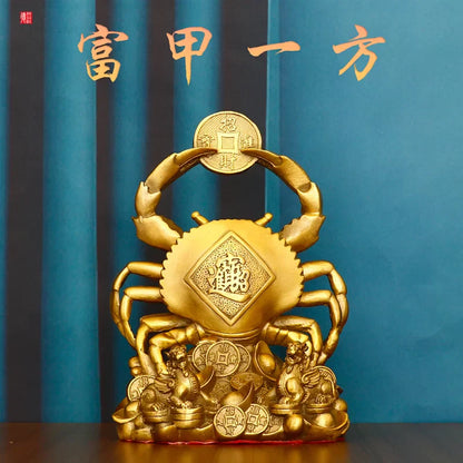 زينة سرطان البحر النحاسية من DecorBites™ للثروة والديكور الفاخر