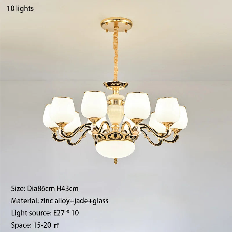DecorBites™ Jade Pendant Lamp: European Luxury for Living Room, Villa, Dining Room, Bedroom