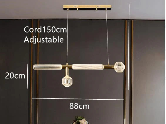 DecorBites™ Glass Tubes LED Chandelier: Modern Luxury for Living Room, Bedroom, Hotel & Aisle