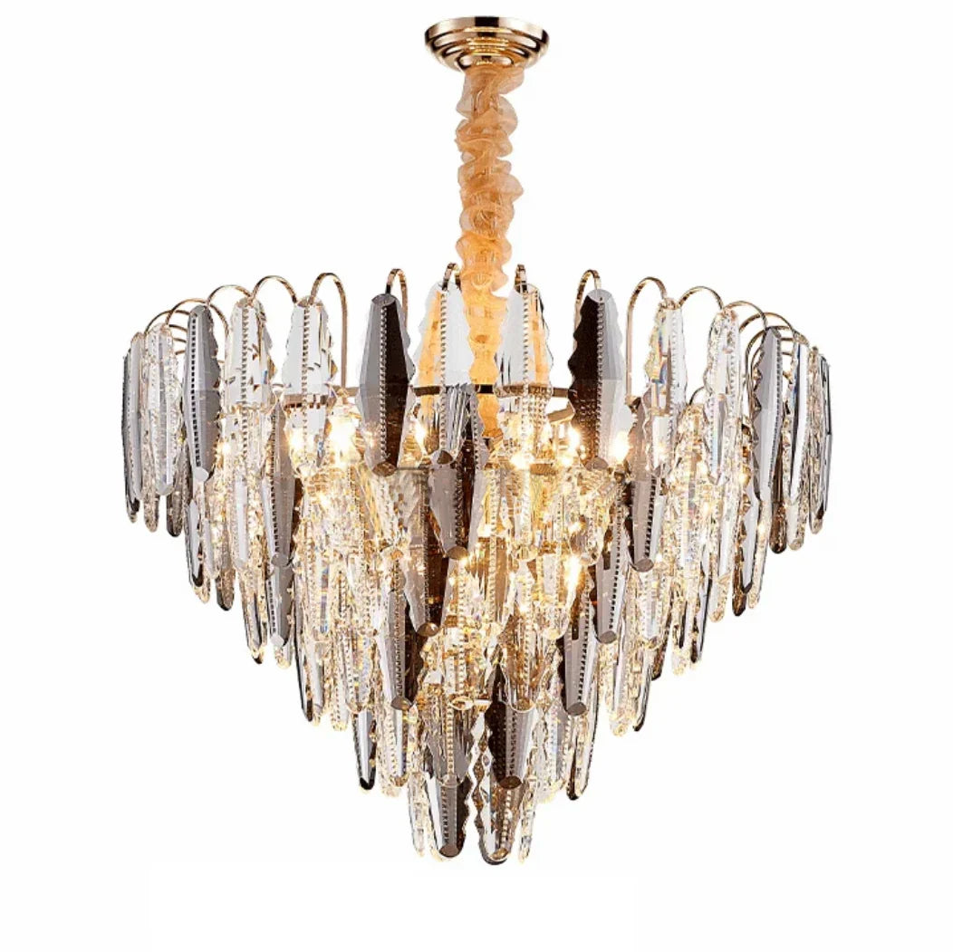 DecorBites™ LED Leaf Chandelier: Modern Living Room Decor Lighting for Duplex Rotating Stairs