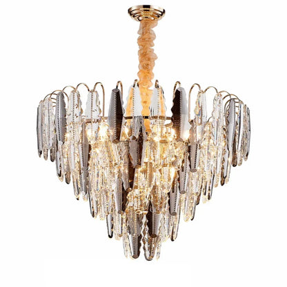 DecorBites™ LED Leaf Chandelier: Modern Living Room Decor Lighting for Duplex Rotating Stairs