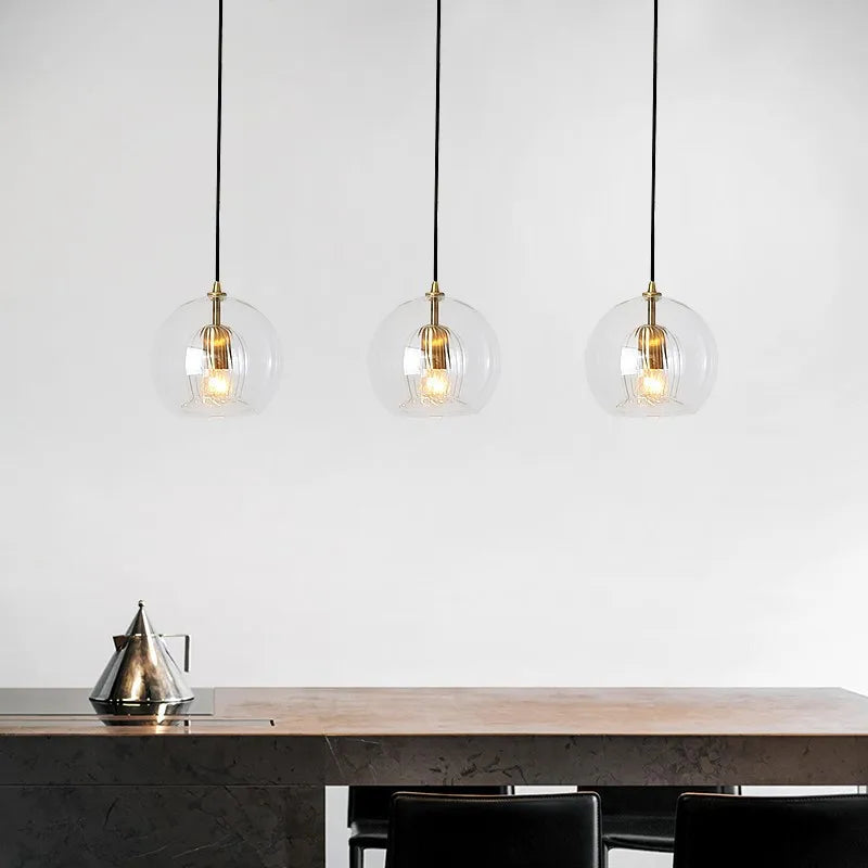 Lámpara colgante de bola de vidrio dorado Decorbites™ para la decoración del comedor y el dormitorio
