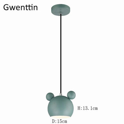 DecorBites™ Cartoon Mouse Pendant Light: Nordic Iron Hanging Lamp for Children's Room, LED Lighting Fixtures