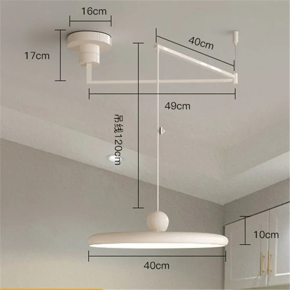 Lámpara colgante LED DecorBites™ de hierro forjado color crema para dormitorio y sala de estar