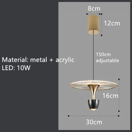 DecorBites™ LED Acrylic Pendant Lights for Dining Room, Bar, and Bedside