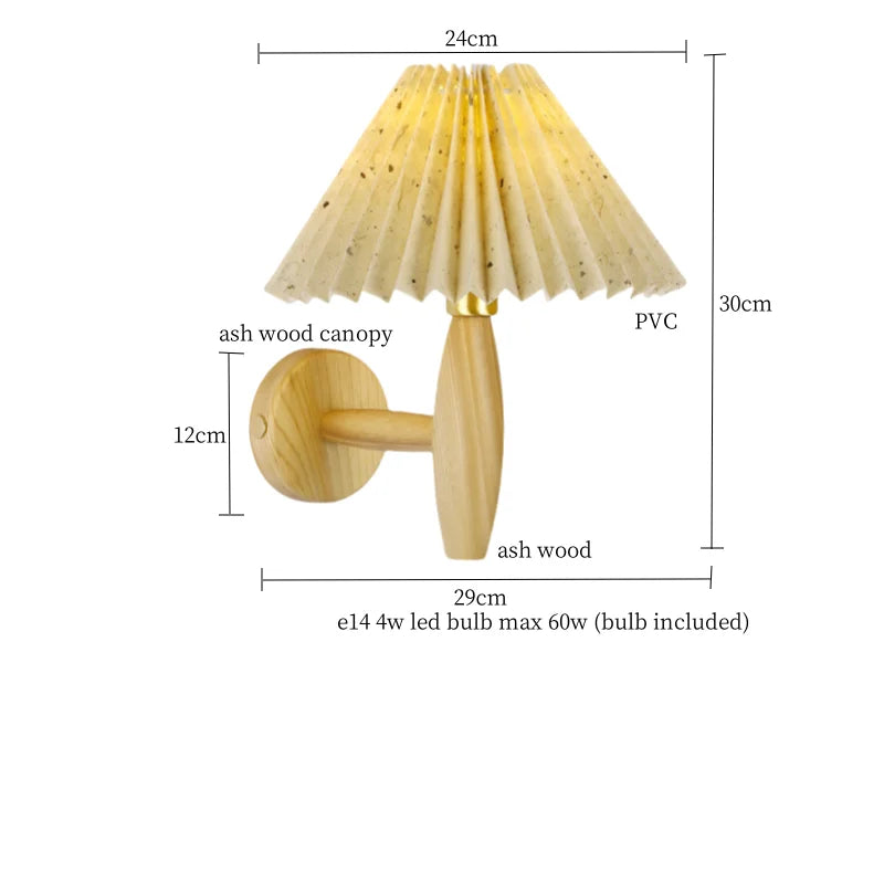Decorbites™ Luz de pared LED de PVC caqui | Decoración de sala de estar estilo loft | Diseño de madera de nogal vintage