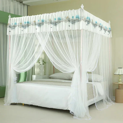 DecorBites™ Large Space Mosquito Net with Bracket. Encrypt Mesh, Insect-Proof Bed Curtain for Household.
