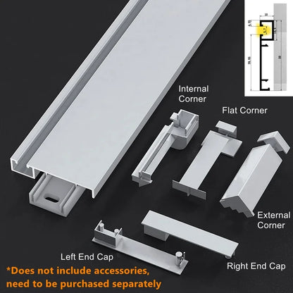 DecorBites™ LED Aluminium Profile Baseboard 1M/2M Linear Light Bar for Surface Mounted Skirting