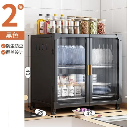 DecorBites™ Kitchen Cupboard Storage Rack with Dustproof Cover Organizing Dish Box