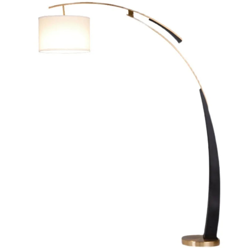 DecorBites™ Adjustable Metal Floor Lamp with White Cloth Shade & Long Arm for Living Room