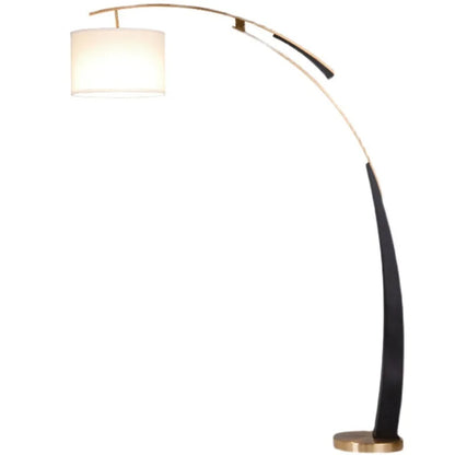 DecorBites™ Adjustable Metal Floor Lamp with White Cloth Shade & Long Arm for Living Room