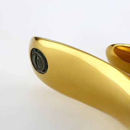 DecorBites™ Golden Bathroom Faucet Single Handle Sink Mixer Tap Deck Mounted Basin Tapware