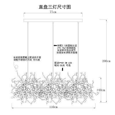 DecorBites™ Leaf Chrome Ceiling Chandelier for Living Room, Bar, or Balcony Lighting