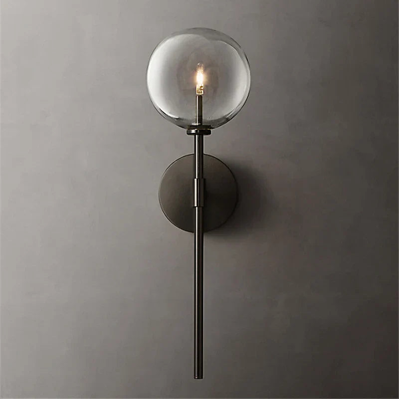 DecorBites™ Clear Glass Ball Long Wall Sconce - Retro Style for Living Room, Bedroom, Kitchen