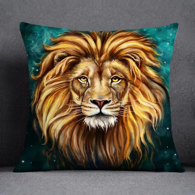 غطاء وسادة ديكوري بنقشة حيوانات من DecorBites™ مقاس 45×45 سم - تصميم عصري للمنزل والسيارة