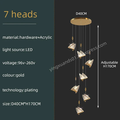 DecorBites™ Butterfly Acrylic Chandelier Modern Ceiling Light Pendant Lamp for Living Room