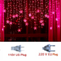 3.2M Christmas Light Led Snowflake Curtain Icicle Fairy String Lights Outdoor Garland Home Party Garden 2023 New Year Decoration