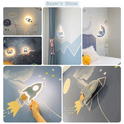 DecorBites™ Kids Cartoon LED Wall Lamp: Modern, Cute, Creative Bedroom Lighting