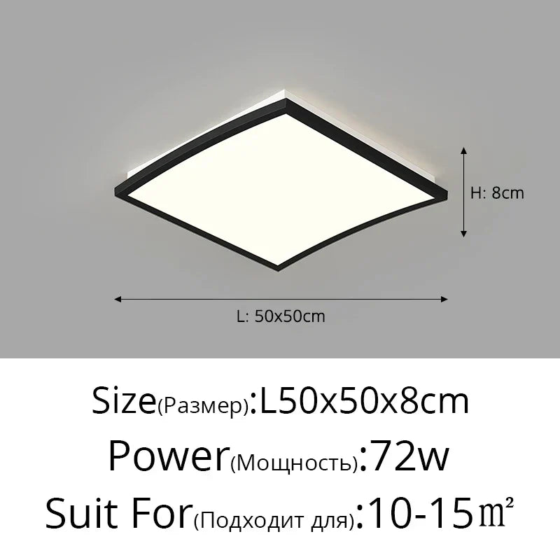 DecorBites™ LED Ceiling Lights: Minimalist Square Design for Bedroom, Living Room, Dining Room Lighting