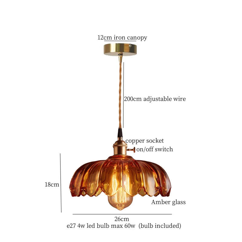 DecorBites™ Glass LED Hanging Lamp | Minimalist Copper Pendant Light