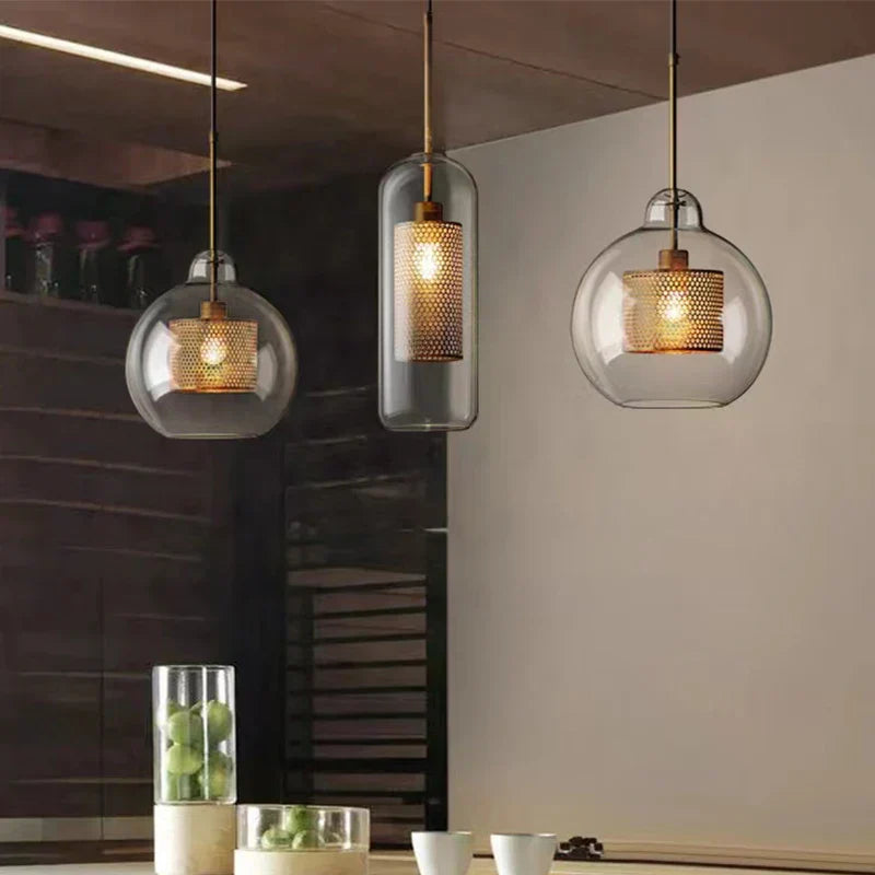 DecorBites™ Glass Ball Pendant Light: Modern Hanging Lamp for Kitchen, Dining, Living Room